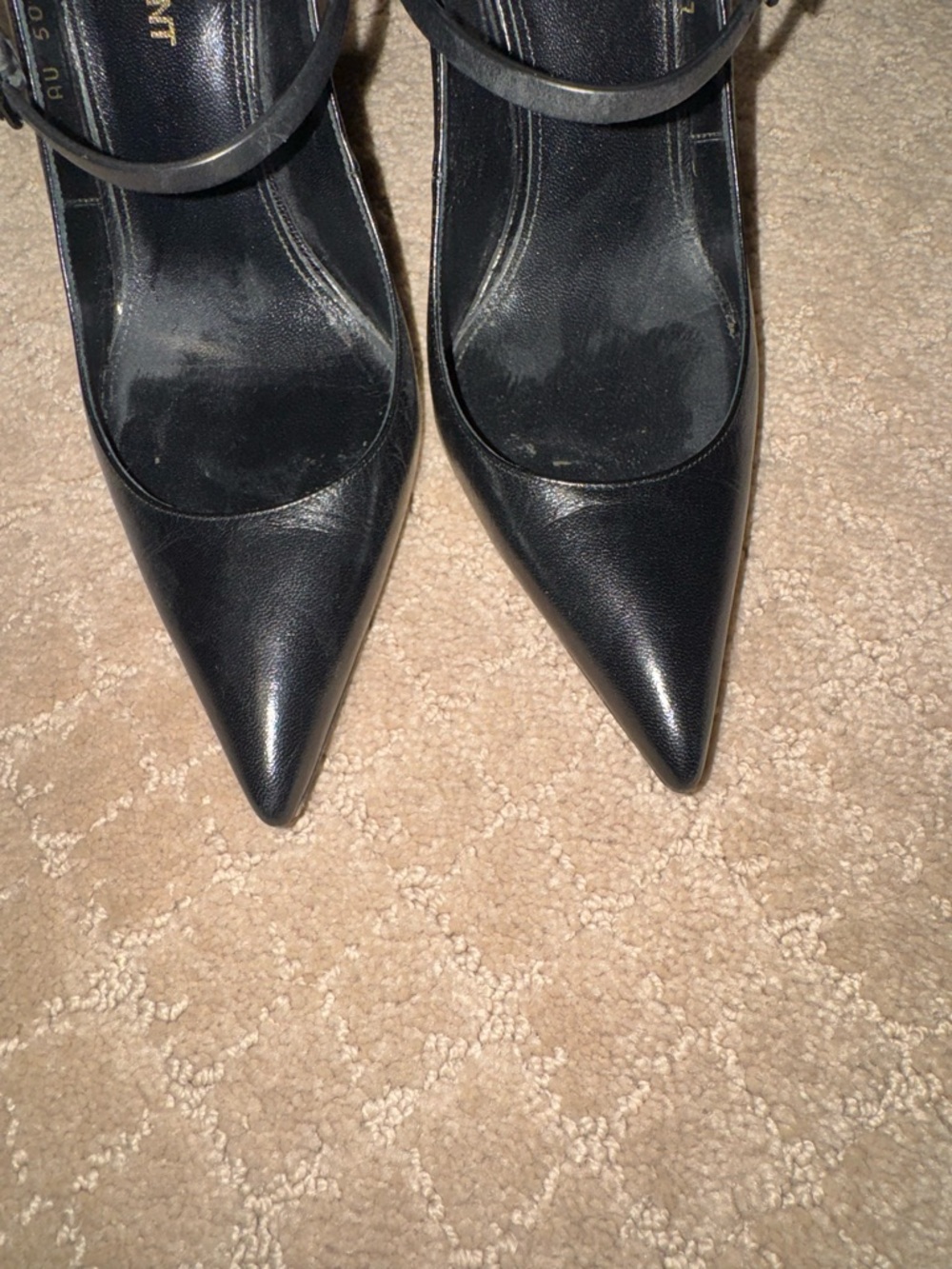Saint Laurent Black Pointed Mary Jane Heels - Picture 3 of 7